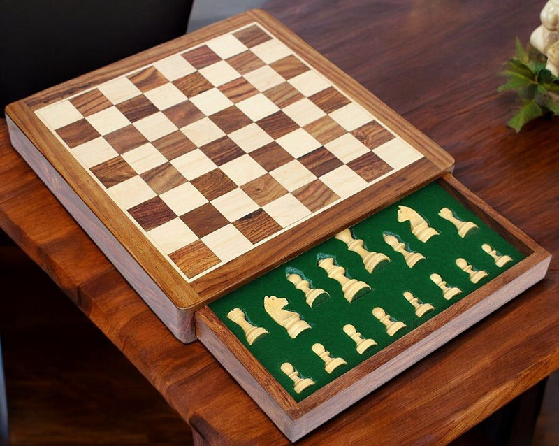 12" Magnetic Hand Made Drawer Chess Set