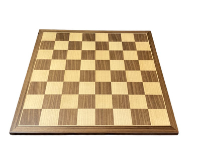 15.75"  Walnut and Maple Chess Board - Official Staunton™ 