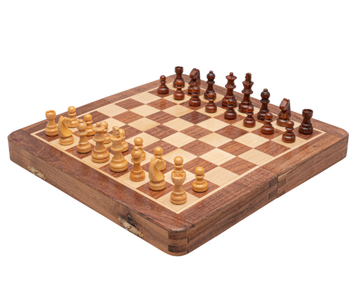 Official Chess Board & Polish Staunton Pieces Polish Foldable