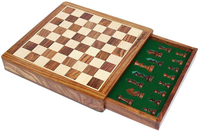 12" Magnetic Hand Made Drawer Chess Set - Official Staunton™ 