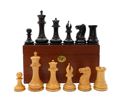 1849 Original Staunton Design Chess Pieces & Mahogany Box