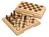 6 Inch Maple Walnut folding Magnetic Chess Set (2716)