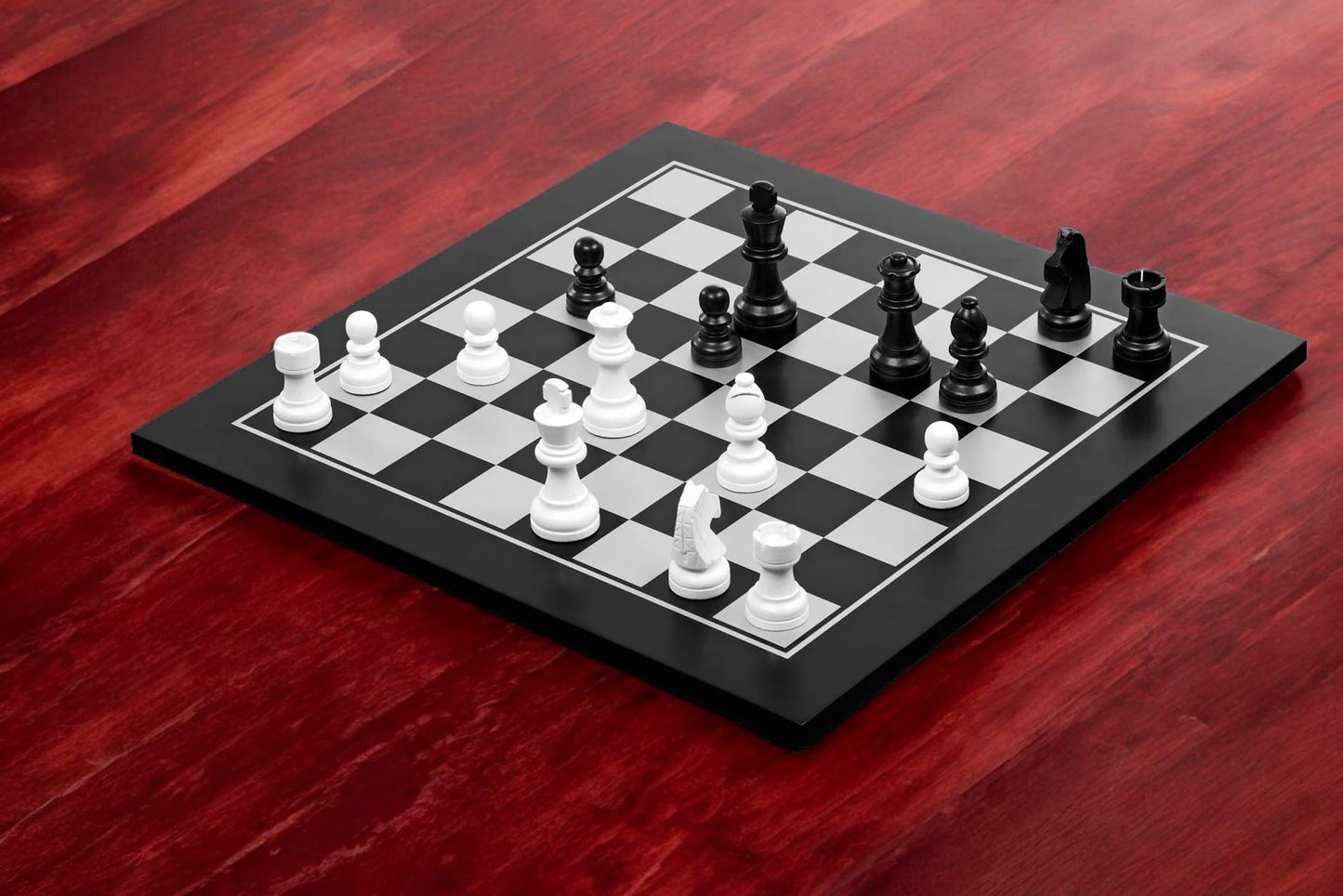 Black Silver Entry Level Chess and Draughts Set - Official Staunton™ 