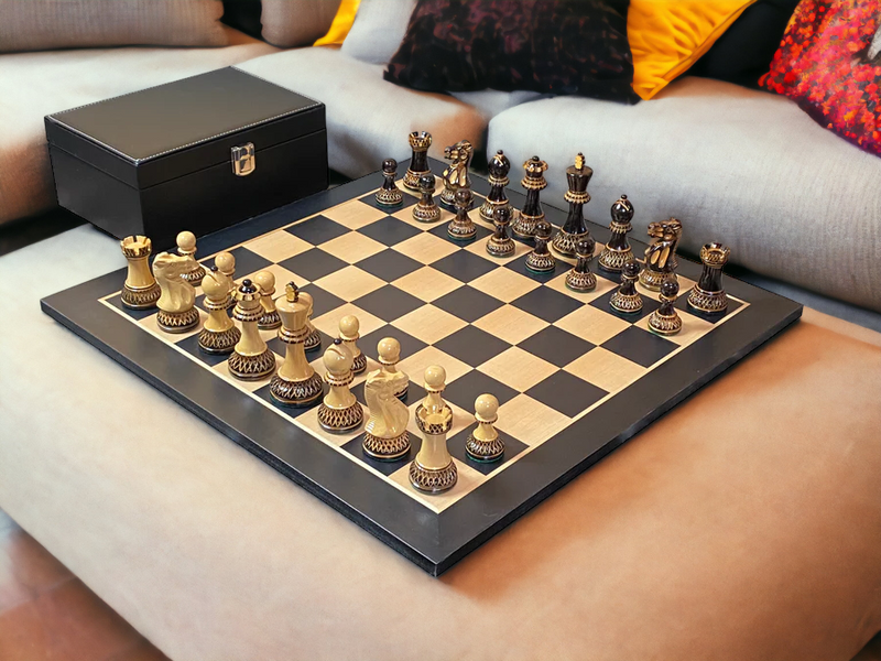 Artistic Parker Anegre Chess Set & PU Box