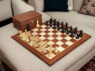 Black Elite Players Mahogany Chess Set Combination - Official Staunton™ 