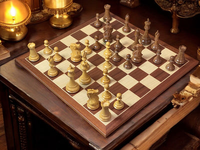 4" Staunton Collector Series Acacia Mahogany Chess Set & Box - Official Staunton™ 