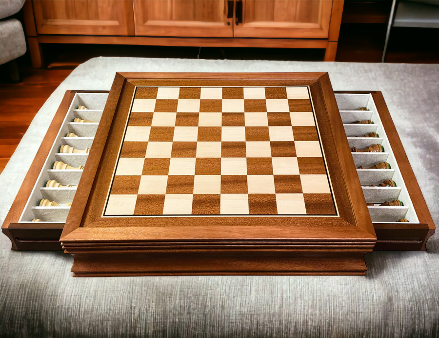 Chess Board – Molded Mahogany – 2.375” Squares – The Chess Store