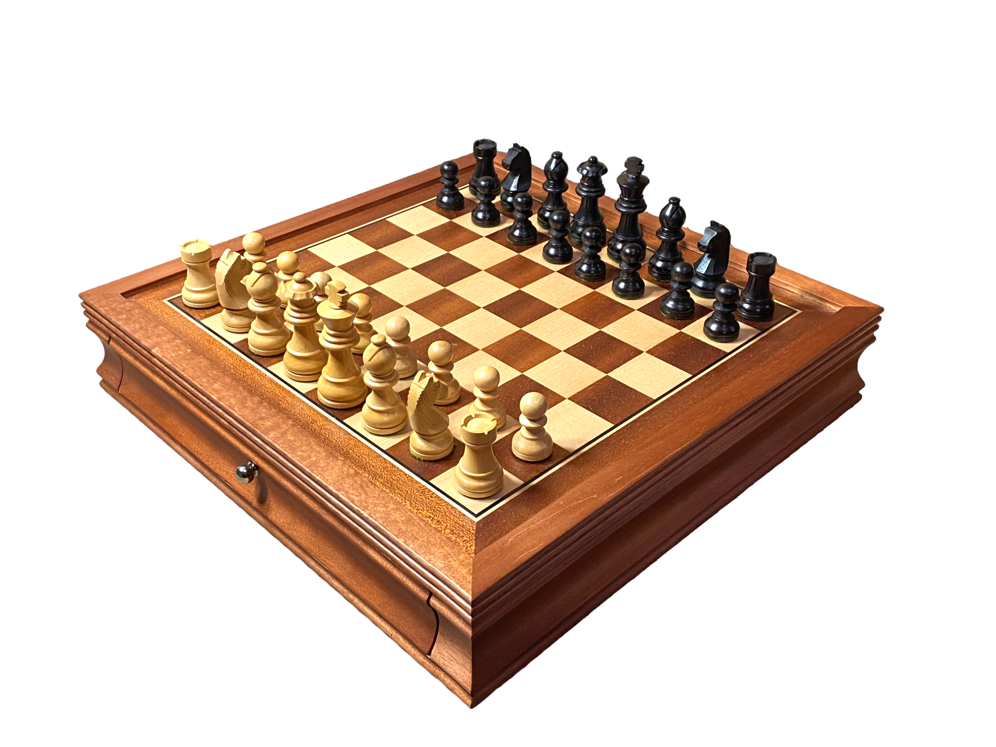 Browse Free HD Images of Wooden Chess Set In Partial Window Light