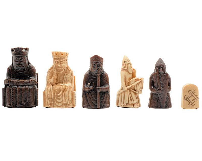 Compact Lewis Chessmen in Presentation Case & Walnut Chessboard - Official Staunton™ 