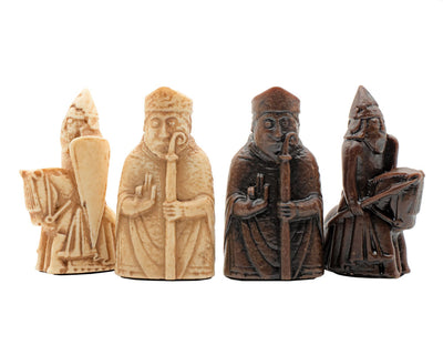 Compact Lewis Chessmen in Presentation Case & Walnut Chessboard - Official Staunton™ 