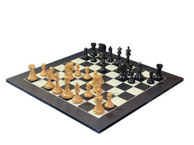 Imperial Ebony Chess Pieces & Anegre Burl Chess Board - Official Staunton™ 