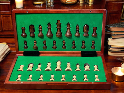 13 Inch Mahogany and Maple Magnetic Chess Set - Official Staunton™ 