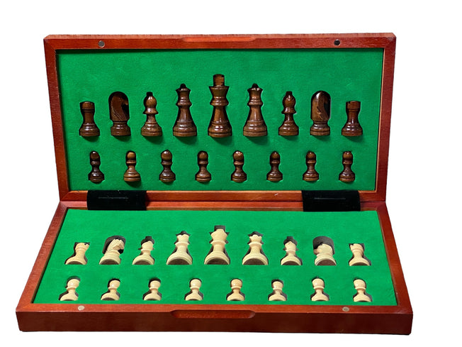 13 Inch Mahogany and Maple Magnetic Chess Set - Official Staunton™ 