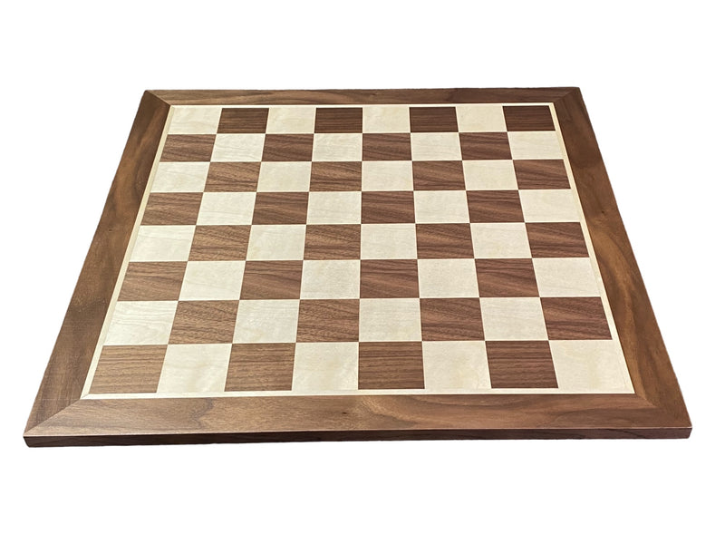 19" European Walnut and Maple Chess Board - Official Staunton™ 