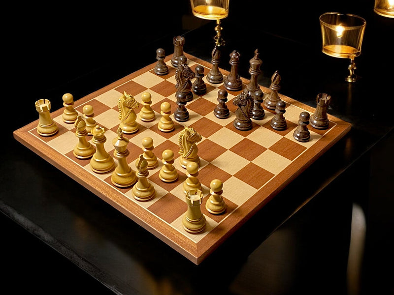 Bridled Knight Mahogany Chess Set & Box