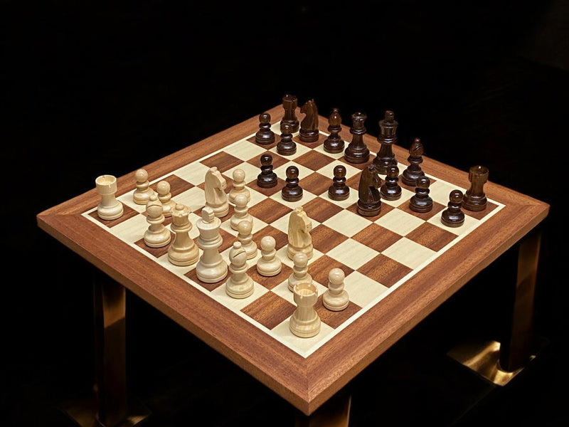 15.75" Grandmaster Mahogany Chess Set, Slide Lid Box