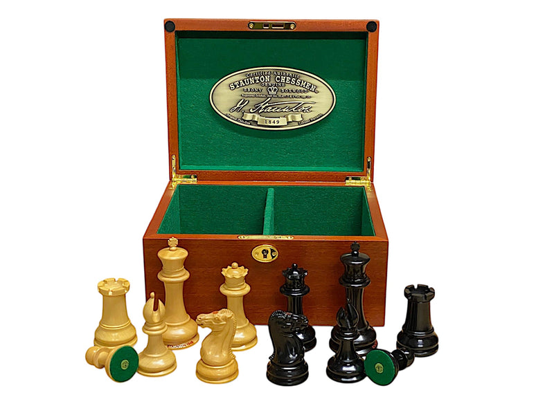 1849 Original Staunton Design Reproduction Chess Pieces & Mahogany Box