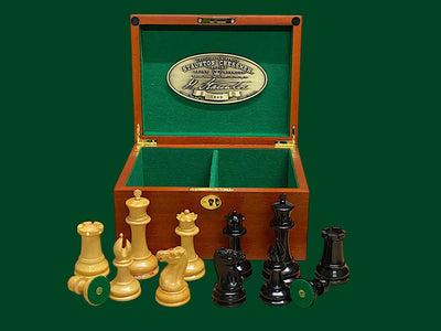 1849 Original Staunton Design Reproduction Chess Pieces & Mahogany Box