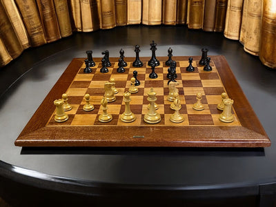 1862 Staunton Chessmen, Handmade Mahogany Antique Style Board and Box