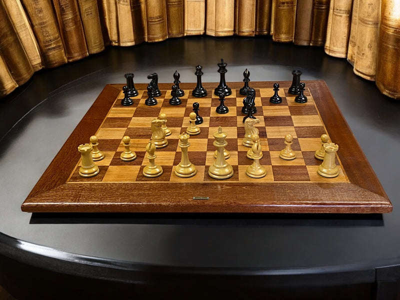 1862 Staunton Chessmen, Handmade Mahogany Antique Style Board and Box