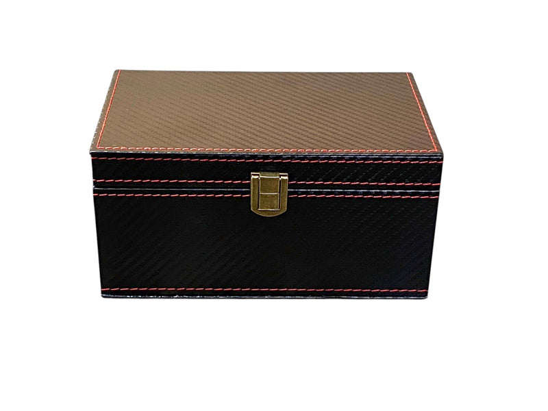 Small Black Red Stitching Vinyl Chess Box