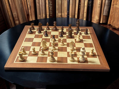 XL Grandmaster Acacia Mahogany Chess Set and Box