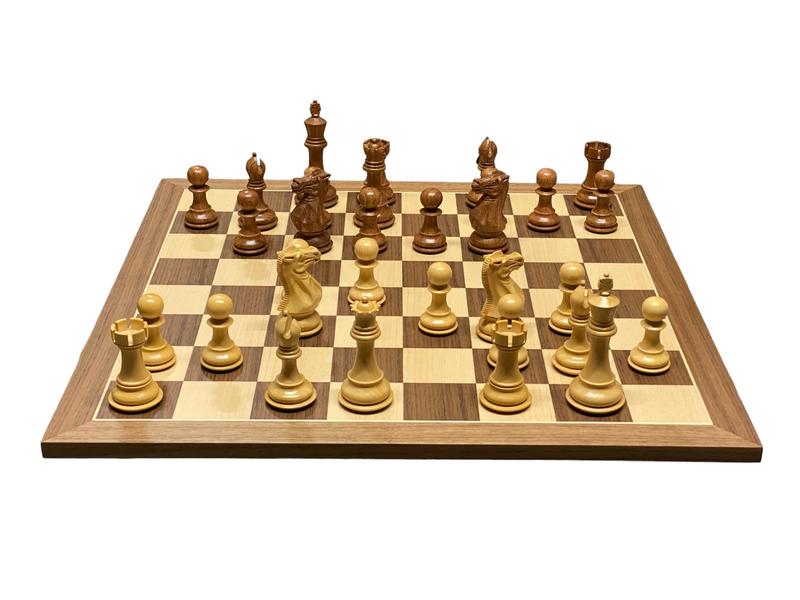 Collector Acacia Walnut Chess Set and Vinyl Box - Official Staunton™ 