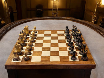 16" Solid Wood Board, 3" Parker Chessmen, Solid Wooden Chess Box - Official Staunton™ 