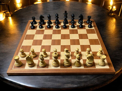 15.75” Classic Ebonised Mahogany Chess Set & Box - Official Staunton™ 