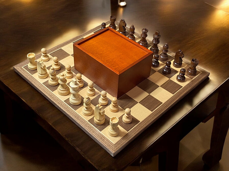 15.75" Grandmaster Walnut Chess Set and Slide Box - Official Staunton™ 