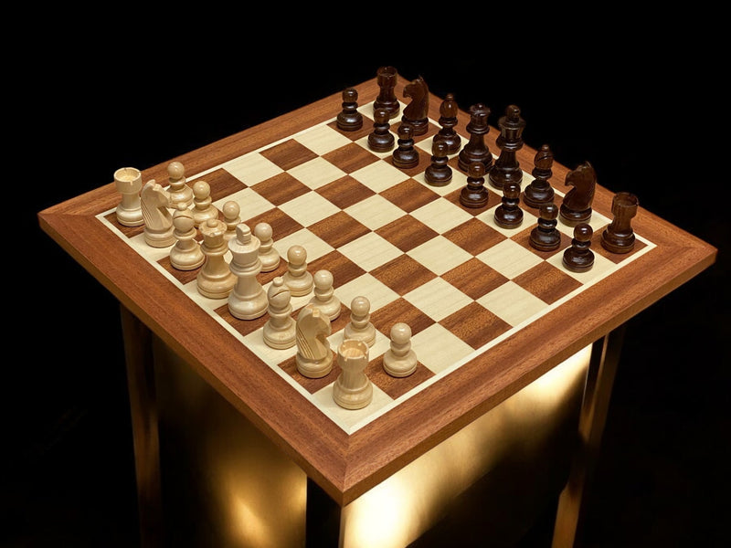 15.75" Grandmaster Mahogany Chess Set, Slide Lid Box