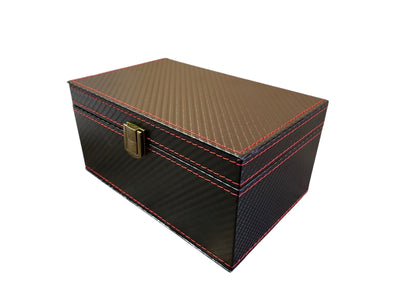 Small Black Red Stitching Vinyl Chess Box