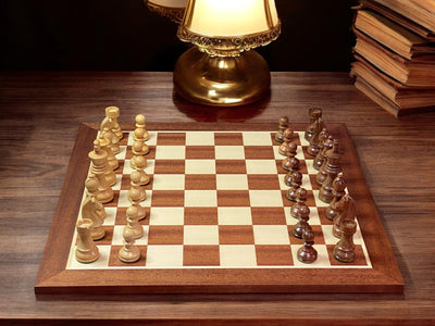 4" Classic Acacia Chess Pieces 19" Mahogany Board & Box - Official Staunton™ 