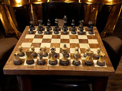 16" Solid Wood Board, 3" Parker Chessmen, Solid Wooden Chess Box - Official Staunton™ 