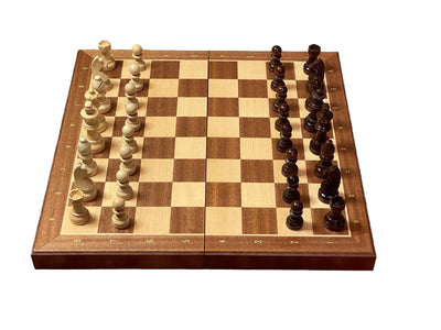 13 Inch Mahogany and Maple Magnetic Chess Set - Official Staunton™ 