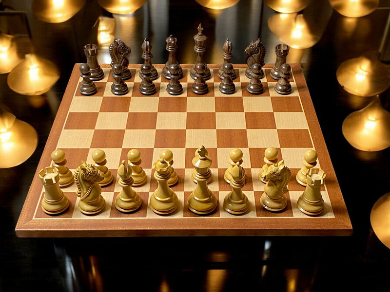 Bridled Knight Mahogany Chess Set & Box