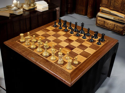 1862 Staunton Chessmen, Handmade Mahogany Antique Style Board and Box