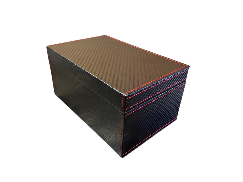 Small Black Red Stitching Vinyl Chess Box