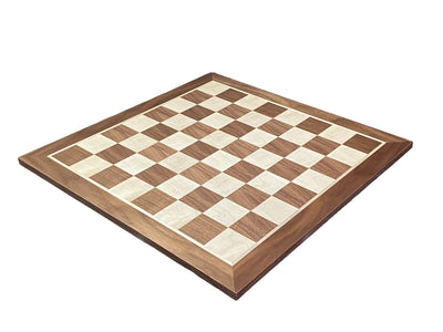 19" European Walnut and Maple Chess Board - Official Staunton™ 