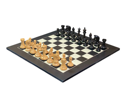 Imperial Ebony Chess Pieces & Anegre Burl Chess Board - Official Staunton™ 