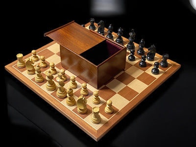 15.75” Classic Ebonised Mahogany Chess Set & Box - Official Staunton™ 