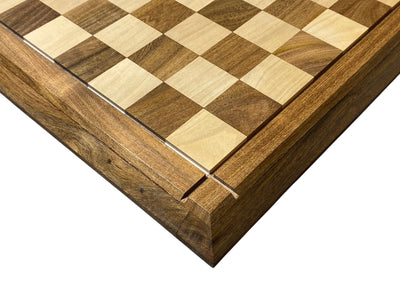 15" Solid Wood Chessboard  3" Acacia Club Classic &  Mahogany Slide Box