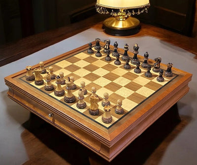 Parker Mahogany Drawer Chess Set - Official Staunton™ 