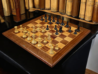 1862 Staunton Chessmen, Handmade Mahogany Antique Style Board and Box