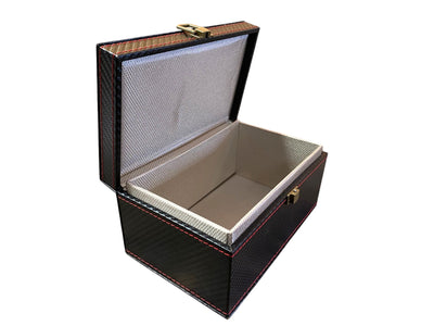 Small Black Red Stitching Vinyl Chess Box