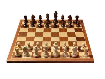 15.75" Economy Mahogany Classic Chess Set and Slide Lid Box - Official Staunton™ 