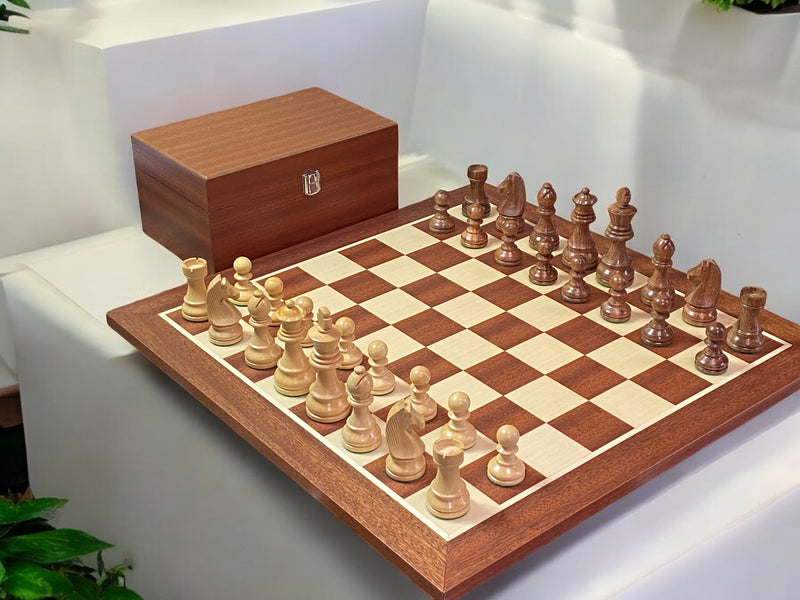 4" Classic Acacia Chess Pieces 19" Mahogany Board & Box - Official Staunton™ 