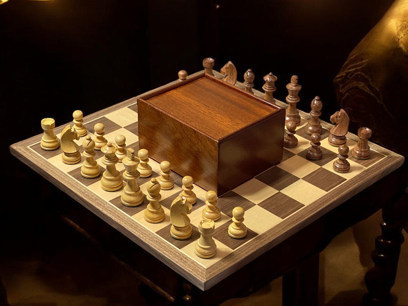 15.75" Walnut Chess Board, 3" Classic Acacia Pieces & Box - Official Staunton™ 