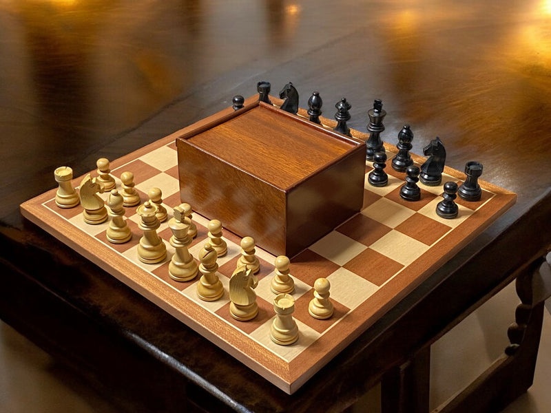 15.75” Classic Ebonised Mahogany Chess Set & Box - Official Staunton™ 