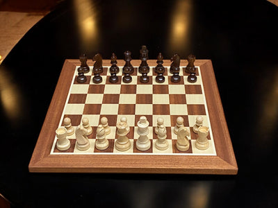 15.75" Grandmaster Mahogany Chess Set, Slide Lid Box